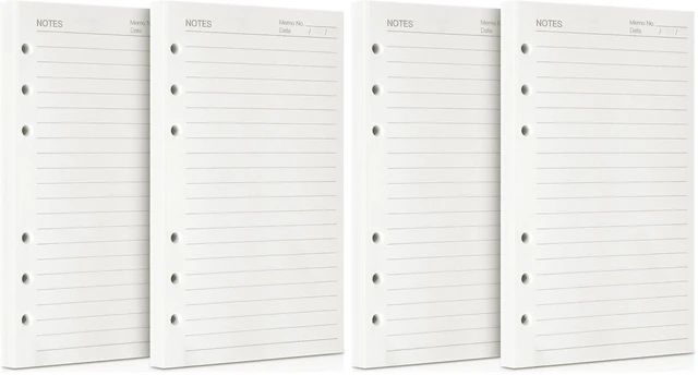Main image of A5 Refill Paper, 280 Pages A5 Loose Leaf Paper 6 Hole Notebook Refills for 6 Ring Refillable Binder Notebook Planner Diary Journals Painting Personal Organiser-Line Pages (Pack of 2)
