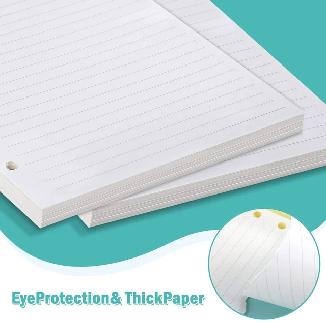 Alt view image 5 of 6 - A5 Refill Paper, 280 Pages A5 Loose Leaf Paper 6 Hole Notebook Refills for 6 Ring Refillable Binder Notebook Planner Diary Journals Painting Personal Organiser-Line Pages (Pack of 2)