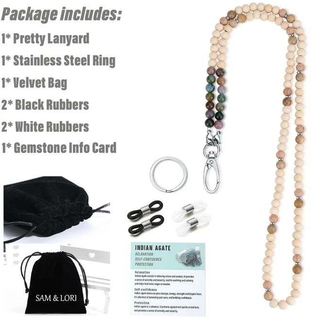 Alt view image 6 of 6 - Lanyards for Id Badges Lanyards for Cruise Ship Cards Teacher Lanyard Women Cute With Id Holder Keychain Lanyard Beaded Keychain Lanyard Personalized Lanyard String