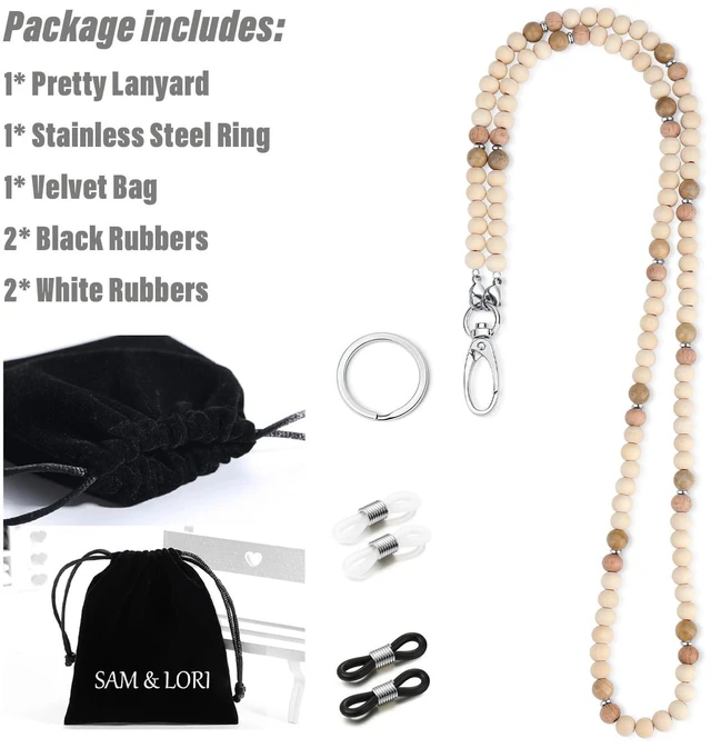 Alt view image 6 of 6 - Lanyards for Id Badges Women Cute Teacher Lanyard With Id Holder Lanyards for Cruise Ship Cards Keychain Lanyard Beaded Keychain Lanyard Personalized Lanyard String