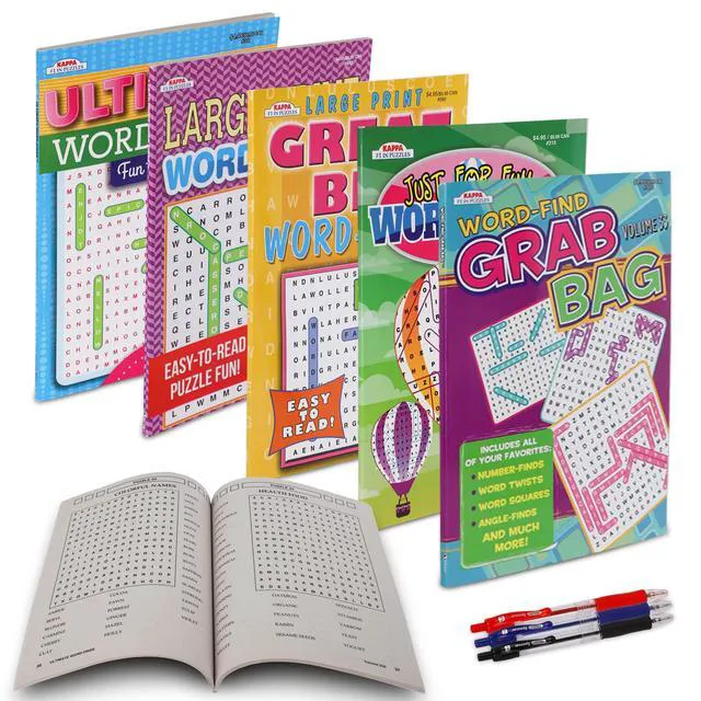 Alt view image 2 of 3 - 9-Pack 750+ Large WordSearch Puzzle Books for Adults, Aging Seniors Brain Stimulation Giant Print Words Activity Books (Pack Bulk), Paperback - 8x10