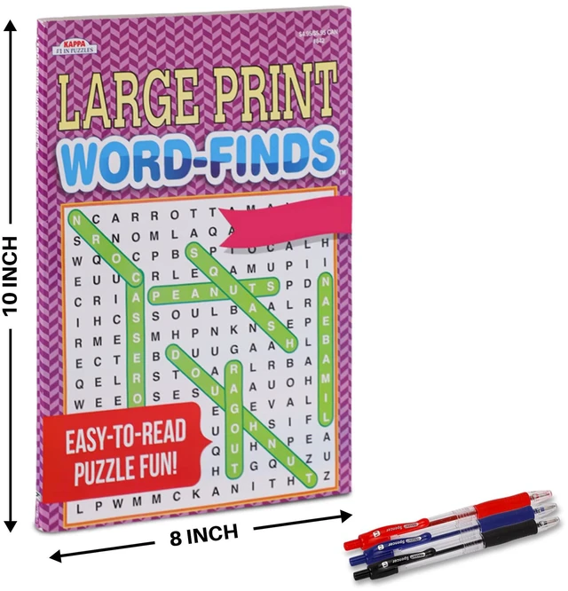 Alt view image 3 of 3 - 9-Pack 750+ Large WordSearch Puzzle Books for Adults, Aging Seniors Brain Stimulation Giant Print Words Activity Books (Pack Bulk), Paperback - 8x10