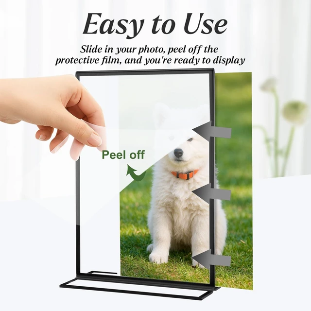 Alt view image 2 of 6 - 20 Pack 5x7 Acrylic Sign Holders, Wedding Table Numbers Frames Black Double Sided Vertical Stand Clear Picture Frames for Party, Restaurant Signs and Office Photos