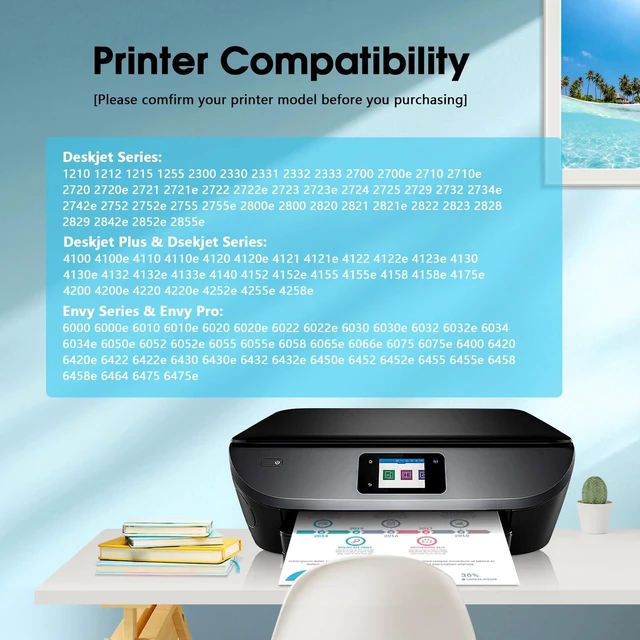 Alt view image 2 of 6 - 67XL Ink Cartridges Combo Pack Compatible for HP Ink 67 XL Work with DeskJet 2827e 4155e 2800e 2755e 2700 2734e 2855e Envy 6455e 6400e 6000 Printer (Black, Tri-Color)