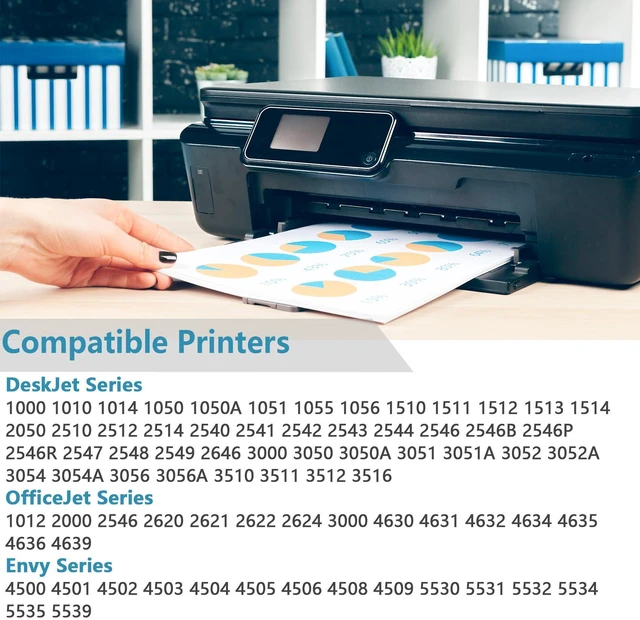 Alt view image 2 of 7 - 61XL Ink Cartridge for HP 61 XL Black Combo (2 Packs) Replacement for HP61 HP61XL for 5530 4500 2620 4630 2540 4502 3050 1510 4632 4501 2542 2514 3510 4635 3050a 5535 4610 Printers with V10.1.2 Chips