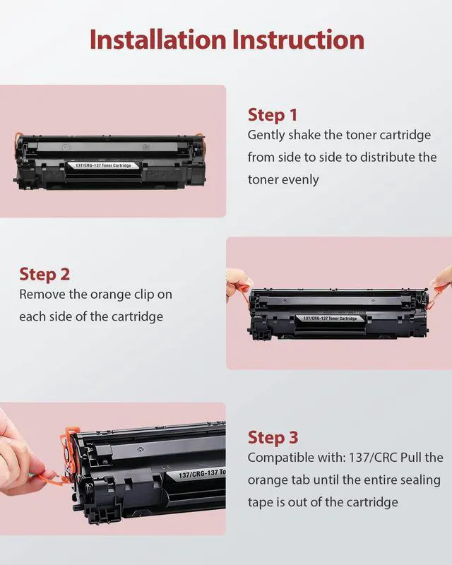 Alt view image 7 of 7 - 137 Compatible Black Toner Cartridge Replacement for Canon 137 Toner Cartridge, Use for MF232w, MF242dw, MF212w, MF216n, MF217w, MF244dw, MF247dw, MF249dw, MF227dw Printers, 2-Pack