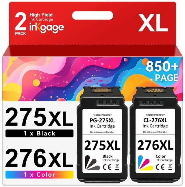 Main image of PG-275XL CL-276XL Compatible for Canon 275 and 276 Ink Cartridges for Canon Ink 275 and 276 PG-275 CL-276 fit for Canon PIXMA TS3722 TR4720 TS3500 TS3522 TR4700 TR4722 TS3720 Printer