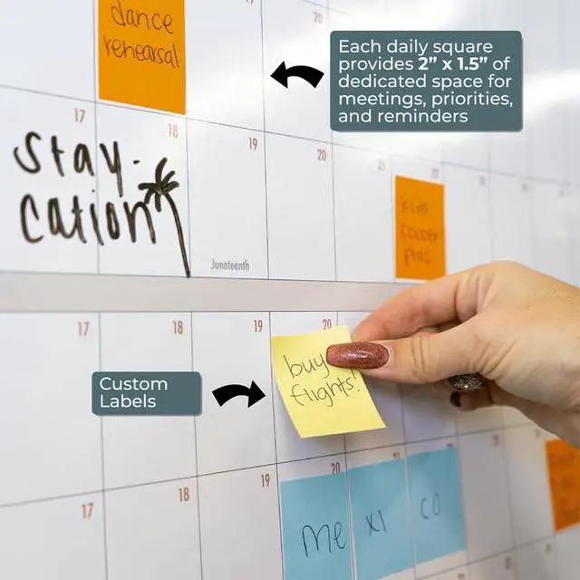 Alt view image 2 of 7 - 2026 Giant Wall Calendar | 4ft x 3ft Full Year Dry Erase Large Planner, January '26 to December '26 Own The Year Big Whiteboard Wall Calendar with Markers, Sticky Notes & Mounting Kit