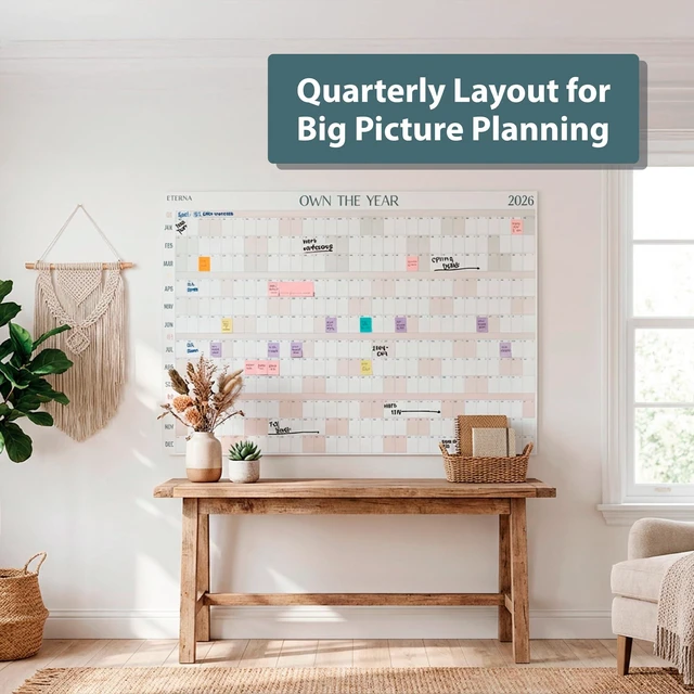 Alt view image 3 of 7 - 2026 Giant Wall Calendar | 4ft x 3ft Full Year Dry Erase Large Planner, January '26 to December '26 Own The Year Big Whiteboard Wall Calendar with Markers, Sticky Notes & Mounting Kit