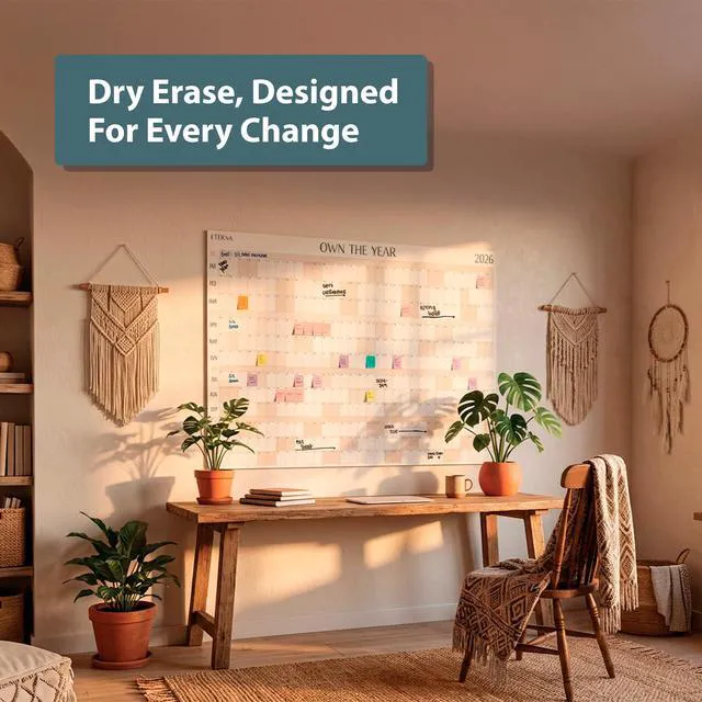 Alt view image 5 of 7 - 2026 Giant Wall Calendar | 4ft x 3ft Full Year Dry Erase Large Planner, January '26 to December '26 Own The Year Big Whiteboard Wall Calendar with Markers, Sticky Notes & Mounting Kit
