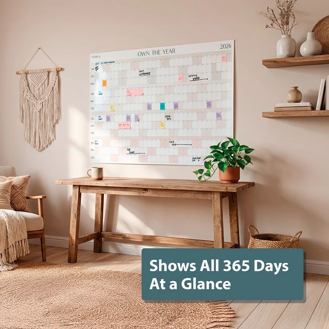 Alt view image 7 of 7 - 2026 Giant Wall Calendar | 4ft x 3ft Full Year Dry Erase Large Planner, January '26 to December '26 Own The Year Big Whiteboard Wall Calendar with Markers, Sticky Notes & Mounting Kit