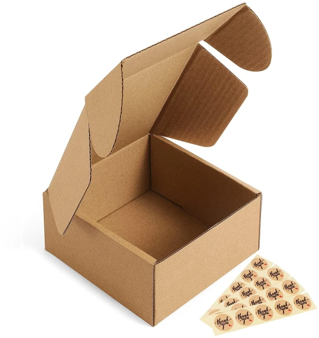 Main image of Small Shipping Boxes 4x4x2 Inches - 50 Pack Brown Corrugated Cardboard boxes for Packaging Small Business, Mailer Box