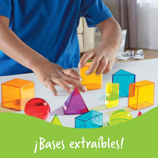 Alt view image 5 of 6 - View-Thru Geometric Solids Classroom Must Haves, Teacher Supplies, Geometry Set, Pattern Blocks, 3D Shapes For Teaching, Math Manipulatives