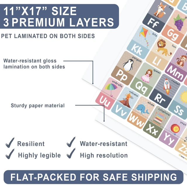 Alt view image 2 of 7 - Educational Posters for Toddlers & Kids, 16 Pack Boho 11x17 (Edu)