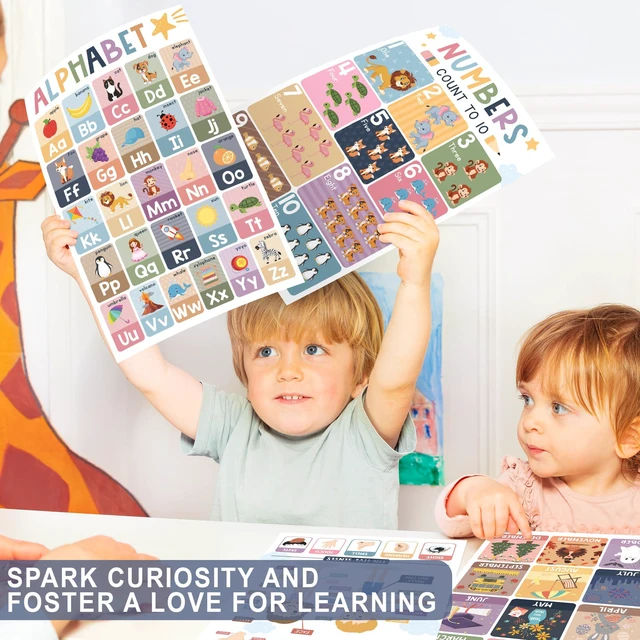 Alt view image 3 of 7 - Educational Posters for Toddlers & Kids, 16 Pack Boho 11x17 (Edu)