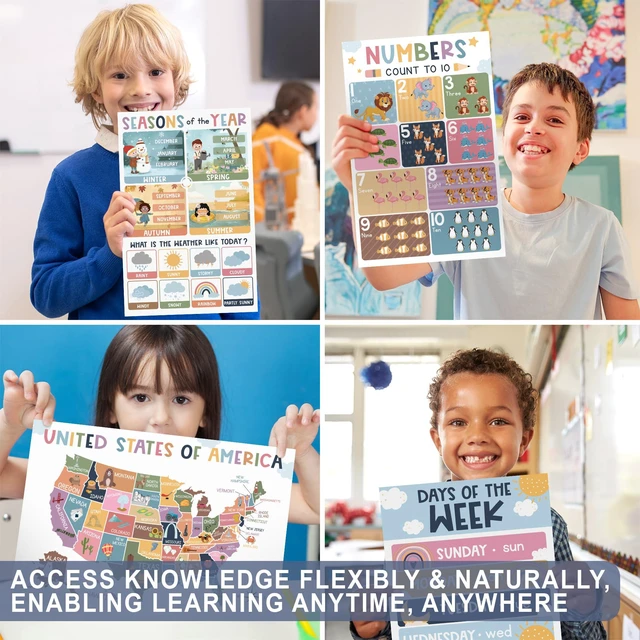 Alt view image 4 of 7 - Educational Posters for Toddlers & Kids, 16 Pack Boho 11x17 (Edu)
