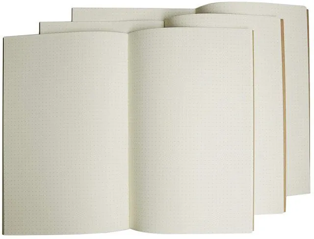 Alt view image 3 of 7 - Dotted Grid Travelers Notebook Insert/Large Journal Refill | 7" x 10.7" (18 x 27cm) | 3 Booklets, 180 Blank Pages | Travelers Notebook Refills for Journals, Diaries, Planners