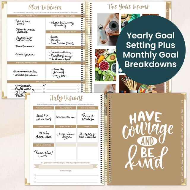 Alt view image 4 of 7 - 2026-2027 Hardcover Academic Year Goal & Vision Planner (July 2026 - July 2027) - 13 Months Weekly & Monthly Agenda Organizer - 7.5" x 9" - Spread Kindness Like Wildflowers