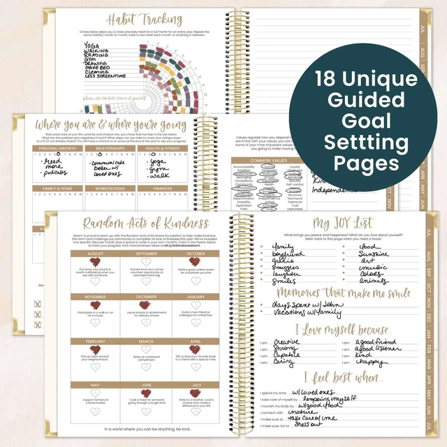 Alt view image 5 of 7 - 2026-2027 Hardcover Academic Year Goal & Vision Planner (July 2026 - July 2027) - 13 Months Weekly & Monthly Agenda Organizer - 7.5" x 9" - Spread Kindness Like Wildflowers