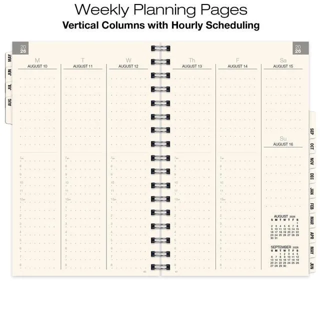Alt view image 4 of 7 - ESSENTIAL 2026-2027 Monthly & Weekly Planner with Tabs, 5"x8": 14 Months (May 2026 - June 2027), Professional, Simple, Easy-to-Use Design and Frosted Poly Cover for Extra Protection (Frosted)