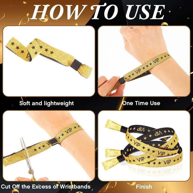 Alt view image 5 of 7 - VIP Wristbands Cloth for Events Party Fabric VIP Bracelets for Wedding Concert Fair