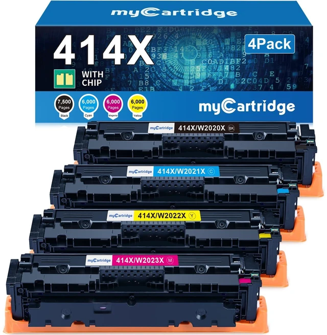 Main image of 414X Toner Cartridges 4 Pack for HP 414X 414A MFP M479fdw M454dw M479 M454 Compatible for HP Color LaserJet Pro MFP M479fdw M479fdn M479dw M454dw M454dn Printer Ink W2020X W2020A High Yield with Chip