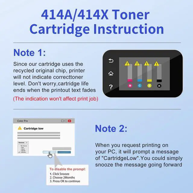 Alt view image 6 of 7 - 414X Toner Cartridges 4 Pack for HP 414X 414A MFP M479fdw M454dw M479 M454 Compatible for HP Color LaserJet Pro MFP M479fdw M479fdn M479dw M454dw M454dn Printer Ink W2020X W2020A High Yield with Chip