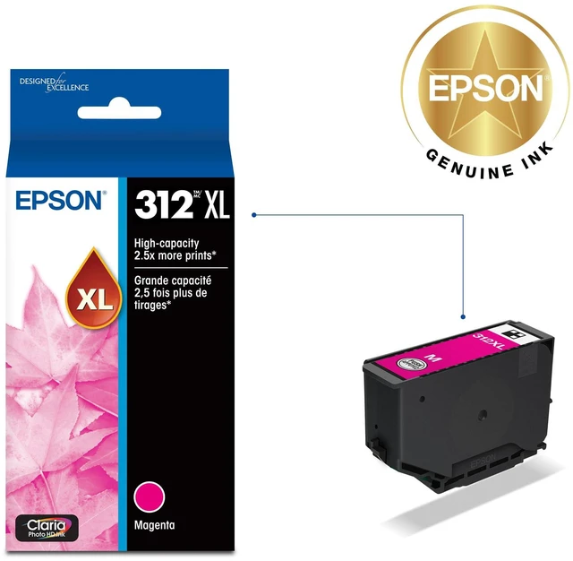 Alt view image 2 of 6 - 312 Claria Photo HD Ink High Capacity Magenta Cartridge (T312XL320-S) Works with Expression XP-8500, 8600, 8700, 15000