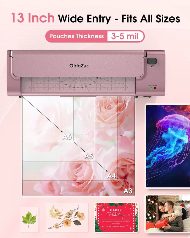 Alt view image 6 of 7 - 13 Inch Laminator Machine, A3 Personal Laminator Kit for Teachers with 20 Laminating Sheets, 11x17 Hot Cold Thermal Lamination with Anti-Bend Plate, ABS Anti-Jam & 20dB Quiet for Office