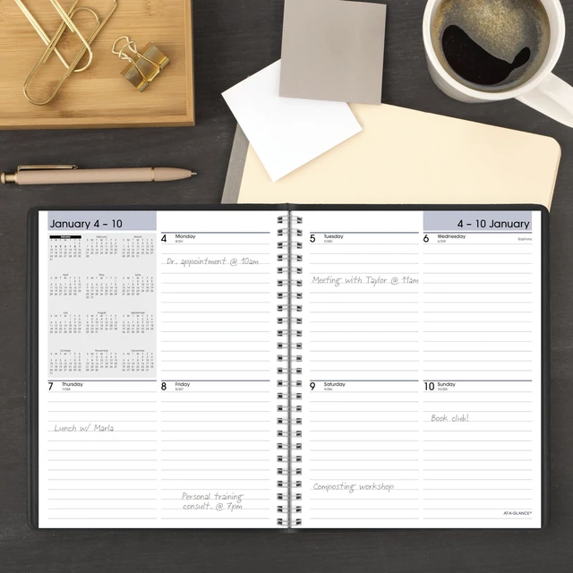 Alt view image 2 of 7 - 2027 Planner, Weekly, 7" x 8.75", Block-Style, DayMinder, Black (G5350027)