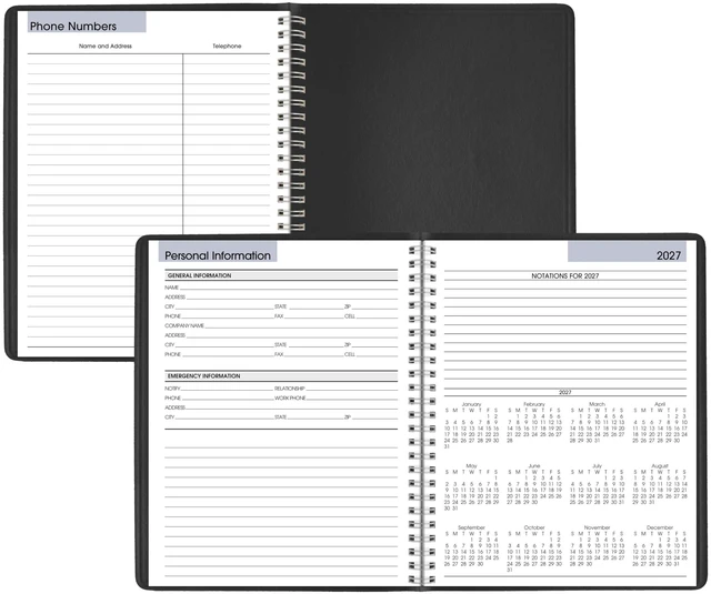 Alt view image 5 of 7 - 2027 Planner, Weekly, 7" x 8.75", Block-Style, DayMinder, Black (G5350027)
