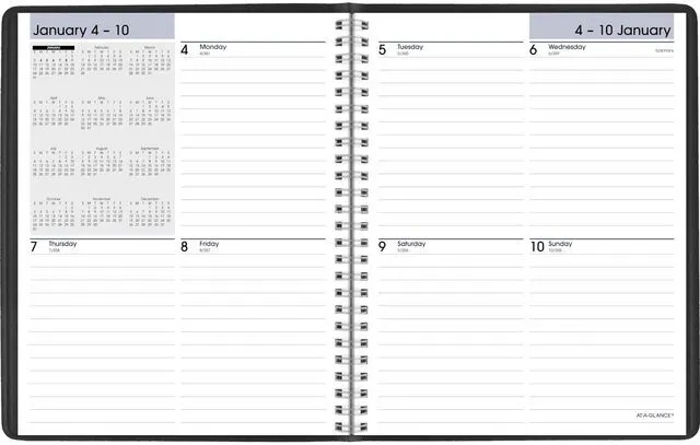 Alt view image 7 of 7 - 2027 Planner, Weekly, 7" x 8.75", Block-Style, DayMinder, Black (G5350027)