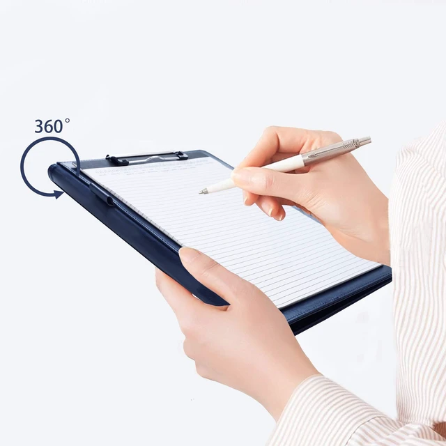 Alt view image 6 of 7 - Padfolio Clipboard Folder Portfolio, Faux Leather Folder Storage Clipboard with Cover for 8.5 x 11 Legal Pad A4 Refillable Folio Conference Writing Notepad (Blue)