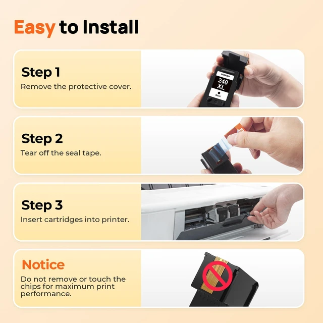 Alt view image 5 of 7 - PG-240XL/CL-241XL Ink Cartridges for Canon 240XL 241XL Combo Pack Compatible with Canon PIXMA MG3620 MG3600 MG3520 TS5100 TS5120 MG3120 MG3520 MX472 MX452 MX512 MX532 Printer (2 Pack)