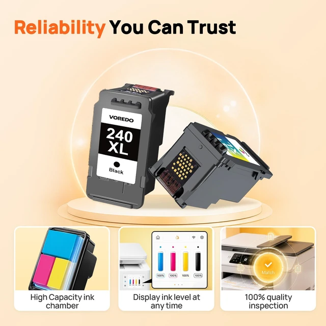 Alt view image 6 of 7 - PG-240XL/CL-241XL Ink Cartridges for Canon 240XL 241XL Combo Pack Compatible with Canon PIXMA MG3620 MG3600 MG3520 TS5100 TS5120 MG3120 MG3520 MX472 MX452 MX512 MX532 Printer (2 Pack)