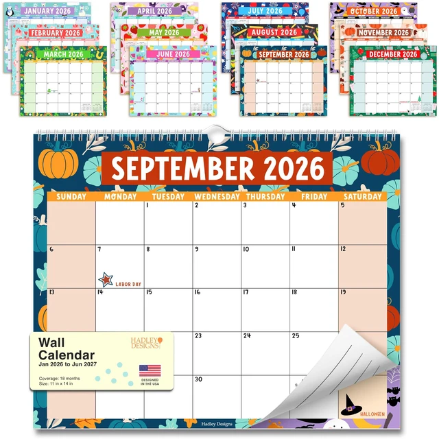 Main image of 2026 Calendar Wall - 2026 Wall Calendar Large for School, Home & Office 18-Month Hanging Calendars, Academic Monthly Calendar from January 2026 to June 2027, Back to School Teacher Gifts
