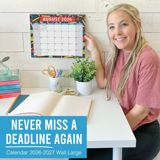 Alt view image 7 of 7 - 2026 Calendar Wall - 2026 Wall Calendar Large for School, Home & Office 18-Month Hanging Calendars, Academic Monthly Calendar from January 2026 to June 2027, Back to School Teacher Gifts