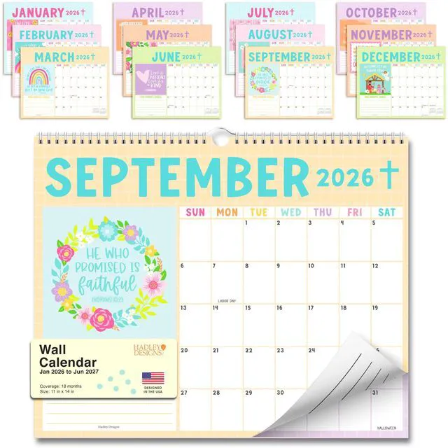 Main image of 2026 Calendar Wall - 2026 Wall Calendar Large for School, Home & Office 18-Month Hanging Calendars, Academic Monthly Calendar from January 2026 to June 2027, Back to School Teacher Gifts