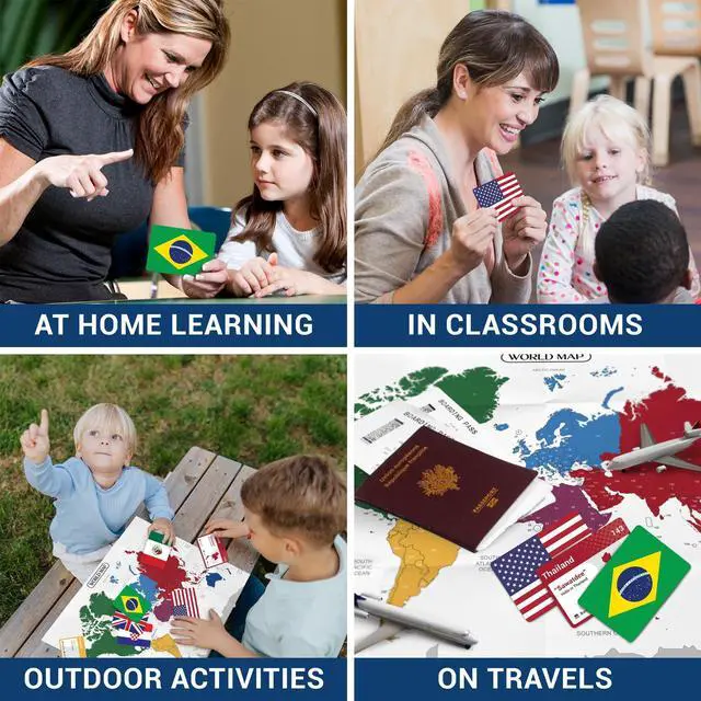 Alt view image 7 of 7 - World Flags Flashcards, 245+ Country & Map Geography Game Educational Games for All Ages, Family, Adults, Classrooms & Homeschool, Gift for Teenage