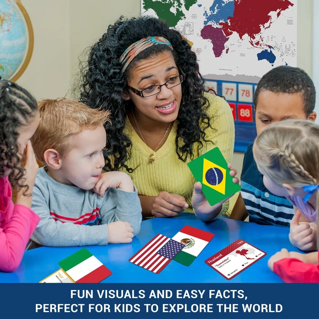 Alt view image 6 of 7 - World Flags Flashcards, 245+ Country & Map Geography Game Educational Games for All Ages, Family, Adults, Classrooms & Homeschool, Gift for Teenage