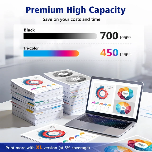 Alt view image 3 of 7 - 67XL Printer Ink Replacement Compatible for HP Ink 67 67XL Work with HP Envy 6055e 6055 6052 6455e 6455 6452 6458 6475 DeskJet 2755e 2755 2855e 2827e 4155e,2-Pack