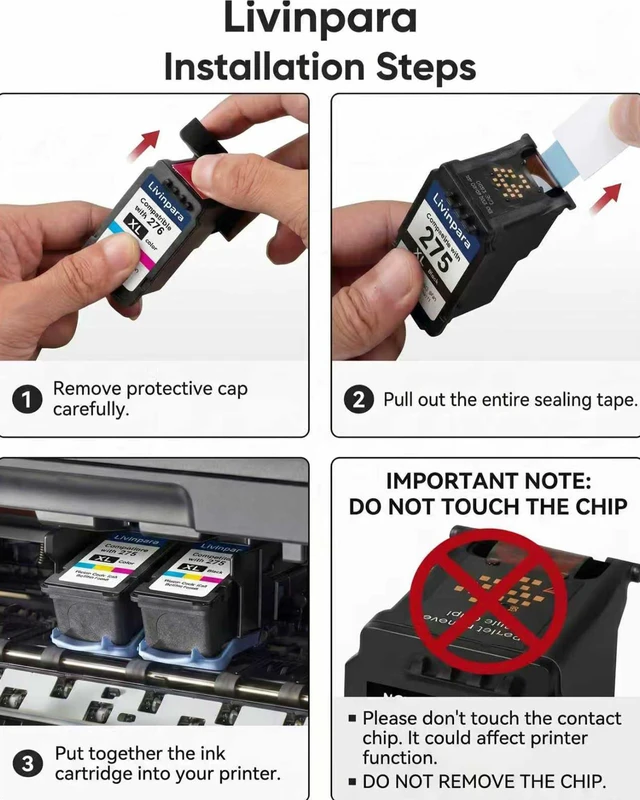 Alt view image 5 of 7 - PG-275 XL CL-276 XL Ink Cartridges Combo Pack Compatible with Canon 275 276 XL for Pixma TR4720 TR4722 TS3522 TS3722 TS3700 TR4700 TS3500 TS3520 Printers, Black & Color High Yield 2-Pack