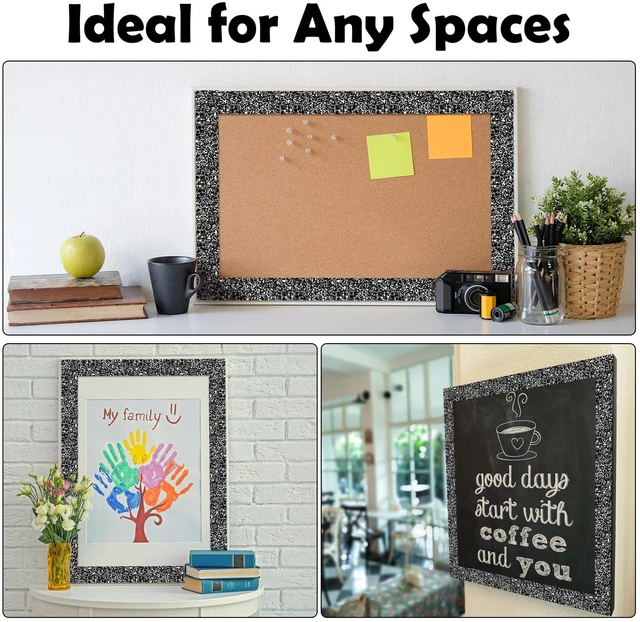 Alt view image 7 of 7 - 3 Rolls 98.4 ft Composition Bulletin Board Borders Straight Border Trims Black and White Composition Decorative Classroom Rolled Bulletin Border Trim for Back to School Blackboard Decor