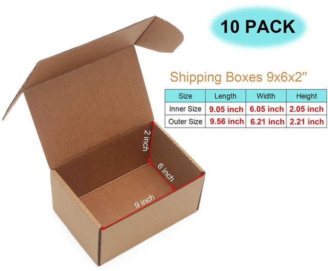 Alt view image 2 of 7 - 10 Pack Small Shipping Boxes for Packaging & Shipping 9x6x2'' (inner size) Corrugated Cardboard Boxes for Craft Packing, Recycle Boxes for Online Business, Mailer, Gift Shipping, Jewelry Box