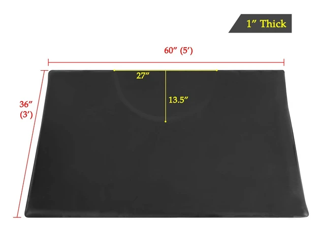 Alt view image 3 of 6 - 1 Inch Thick Barber Cutting Chair Salon Floor Mats for Beauty Hair Stylist Station Anti Fatigue (Black, 5 Ft × 3 Ft Rectangle)