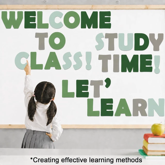 Alt view image 6 of 6 - 154 PCS 7" Bulletin Board Letters Green Eucalyptus Classroom Decorations Large Sage Green Letters Combo Pack Set for Bulletin Board Display Home School Classroom Decor