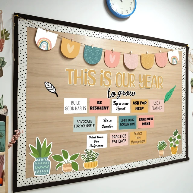 Alt view image 2 of 7 - Classroom Bulletin Board Decorations, Boho Motivational Bulletin Board Set, Growth Mindset Positive Affirmations Wall Decor for Teacher Back to School Classroom Door Decors