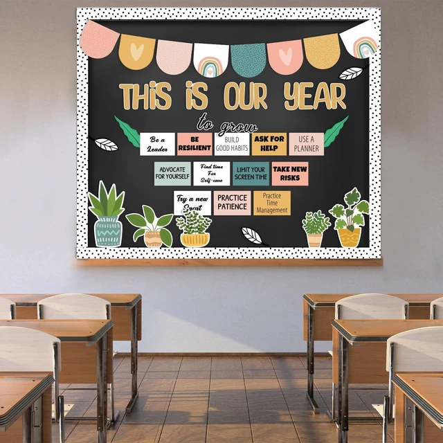 Alt view image 6 of 7 - Classroom Bulletin Board Decorations, Boho Motivational Bulletin Board Set, Growth Mindset Positive Affirmations Wall Decor for Teacher Back to School Classroom Door Decors