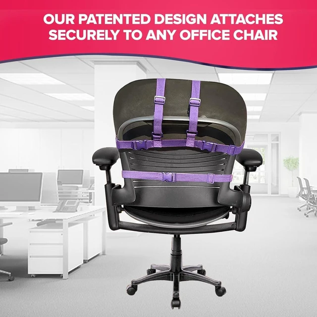 Alt view image 6 of 7 - The Original Office Chair Blanket by SnuggleBack; Cozy Comfy Office Desk Chair Wrap Attaches for Hands-Free Warmth. Stay Warm In The Winter or Summer. (Raspberry Pattern Fleece)