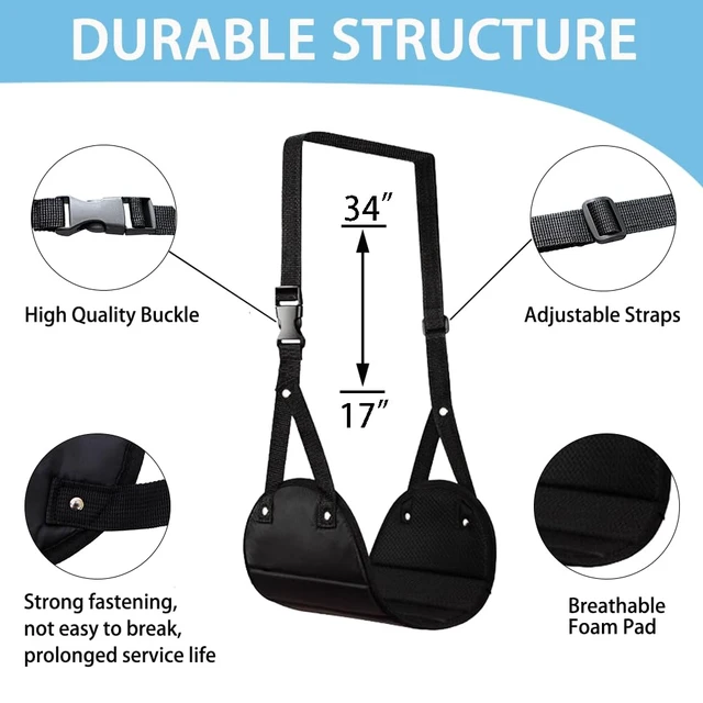 Alt view image 2 of 6 - 2 Pack Airplane Travel Footrest Hammocks, Adjustable, Black, Memory Foam, Foot Hammock for Airplane Travel